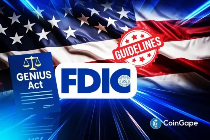 The Federal Deposit Insurance Corporation (FDIC) is planning to convene a board meeting on April 7, 2026, marking a major milestone in the rollout of the GENIUS Act. The meeting is supposed to discuss key rules for bank-issued stablecoins under the crypto bill. Ad Ad FDIC to Discuss Key GENIUS Act Stablecoin Rules Next Week
The post <a href="https://coingape.com/genius-act-update-fdic-plans-april-7-meeting-to-define-bank-stablecoin-rules/">GENIUS Act Update: FDIC Plans April 7 Meeting to Define Bank Stablecoin Rules</a> appeared first on <a href="https://coingape.com/">CoinGape</a>.