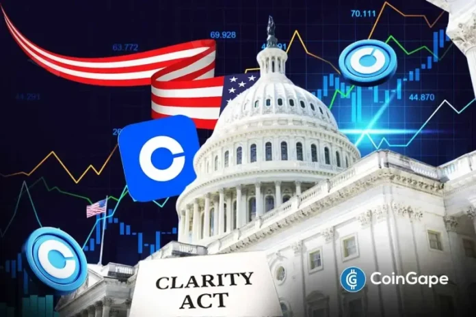 The stalled version of the Senate Banking Committee’s CLARITY Act could see some progress as Coinbase, other crypto firms, and banks are set to meet on Monday at the White House to discuss the Stablecoin yield concerns in the bill. White House to Host CLARITY Act Talks on Monday As reported by Reuters, the White
The post <a href="https://coingape.com/clarity-act-set-to-progress-as-coinbase-and-banks-meet-on-monday-to-resolve-stablecoin-dispute/">CLARITY Act Set to Progress as Coinbase and Banks Meet on Monday to Resolve Stablecoin Dispute</a> appeared first on <a href="https://coingape.com/">CoinGape</a>.
