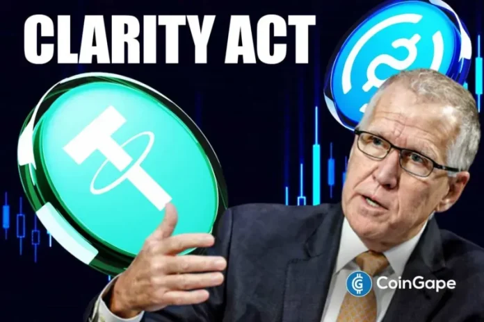 Senator Thom Tillis has finally released the stablecoin yield text. It could indicate that a long-awaited Senate Banking Committee markup of the Digital Asset Market Clarity Act may be nearing. Ad Ad What Does The Stablecoin Yield Text Say? The plan, which is negotiated with Sen. Angela Alsobrooks, creates a distinct boundary between passive yield
The post <a href="https://coingape.com/sen-tillis-reveals-clarity-act-stablecoin-yield-text-senate-markup-soon/">Sen. Tillis Reveals CLARITY Act Stablecoin Yield Text, Senate Markup Soon?</a> appeared first on <a href="https://coingape.com/">CoinGape</a>.